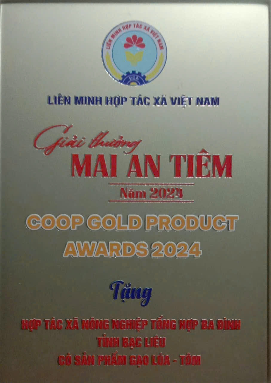 Giải thưởng Mai An Tiêm 2024 - Hợp Tác Xã Nông Nghiệp Tổng Hợp Ba Đình